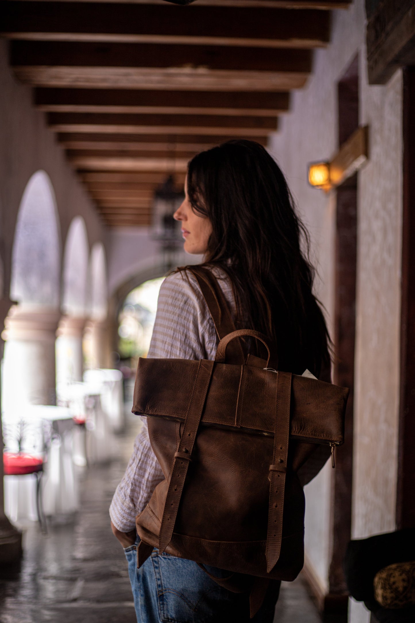 The KMD Leather All-Purpose Backpack ( Castano )